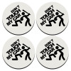 SET of 4 round wooden coasters (9cm)