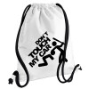 Backpack pouch GYMBAG white, with pocket (40x48cm) & thick cords