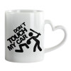 Mug heart handle, ceramic, 330ml