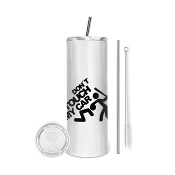 Don't touch my car, Tumbler stainless steel 600ml, with metal straw & cleaning brush