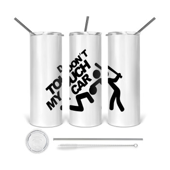 Don't touch my car, 360 Eco friendly stainless steel tumbler 600ml, with metal straw & cleaning brush
