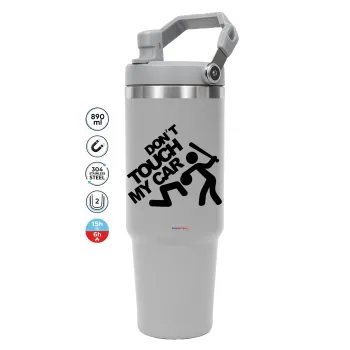 Don't touch my car, GREY color, 890ml (30oz) stainless Steel Tumbler with Handle