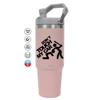 Don't touch my car, Pink color, 890ml (30oz) stainless Steel Tumbler with Handle
