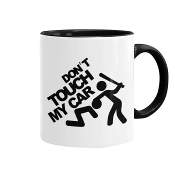 Don't touch my car, Mug colored black, ceramic, 330ml