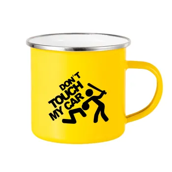 Don't touch my car, Yellow Enamel Metallic Cup 360ml
