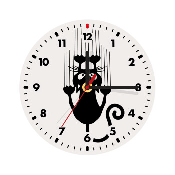 Cat scratching, Ρολόι τοίχου ξύλινο (20cm)