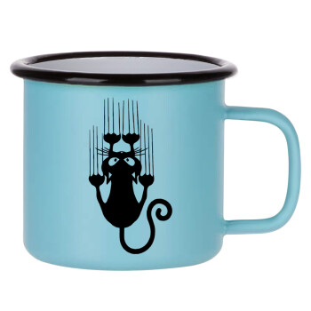 Cat scratching, Κούπα Μεταλλική εμαγιέ ΜΑΤ σιέλ 360ml