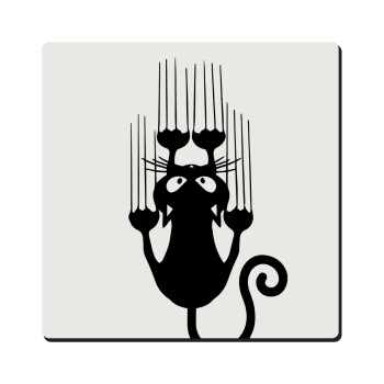 Cat scratching, Τετράγωνο μαγνητάκι ξύλινο 6x6cm