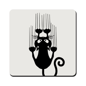 Cat scratching, Τετράγωνο μαγνητάκι ξύλινο 9x9cm