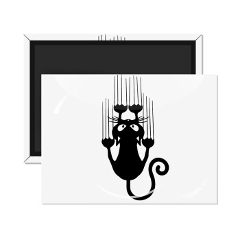 Cat scratching, Ορθογώνιο μαγνητάκι ψυγείου διάστασης 9x6cm