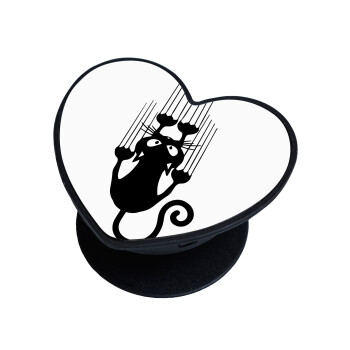 Cat scratching, Phone Holders Stand  καρδιά Μαύρο Βάση Στήριξης Κινητού στο Χέρι