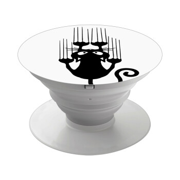 Cat scratching, Phone Holders Stand  White Hand-held Mobile Phone Holder