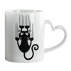 Mug heart handle, ceramic, 330ml