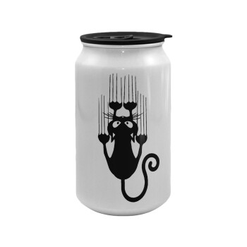 Cat scratching, Κούπα ταξιδιού μεταλλική με καπάκι (tin-can) 500ml