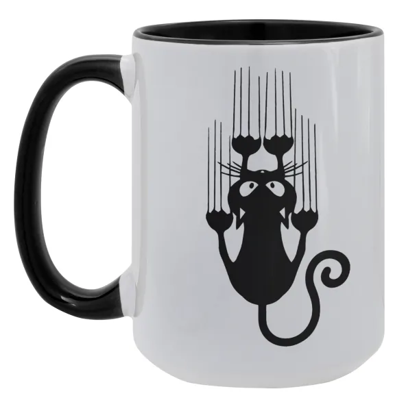 Cat scratching — Mega 15oz Μαύρη