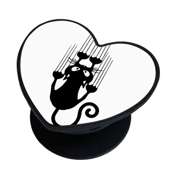 Cat scratching, Phone Holders Stand  καρδιά Μαύρο Βάση Στήριξης Κινητού στο Χέρι