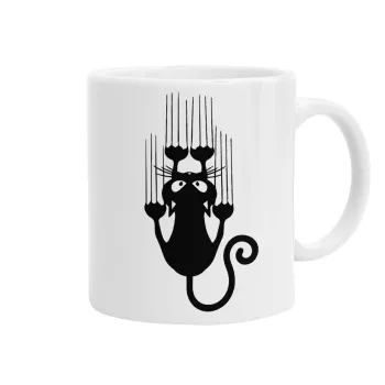 Cat scratching, Ceramic coffee mug, 330ml