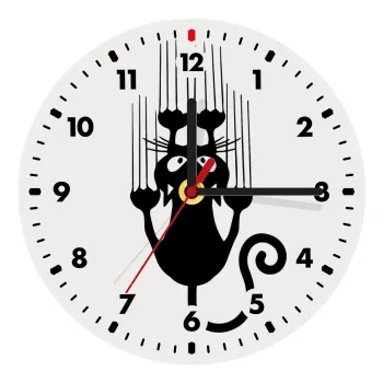 Cat scratching, Ρολόι τοίχου ξύλινο (20cm)