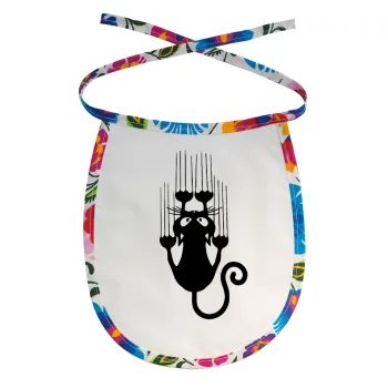 Cat scratching, Σαλιάρα μωρού αλέκιαστη με κορδόνι Χρωματιστή