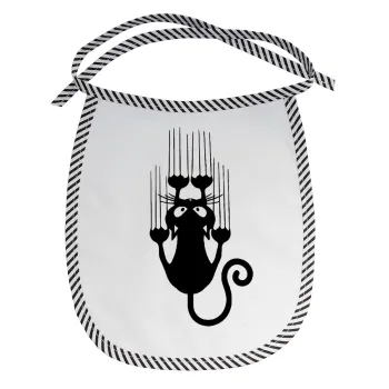 Cat scratching, Σαλιάρα μωρού αλέκιαστη με κορδόνι Μαύρη