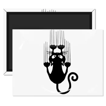Cat scratching, Ορθογώνιο μαγνητάκι ψυγείου διάστασης 9x6cm