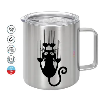 Cat scratching, Mug Stainless steel double wall 300ml