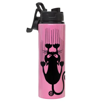 Cat scratching, Μεταλλικό παγούρι νερού με καπάκι ασφαλείας, αλουμινίου 850ml