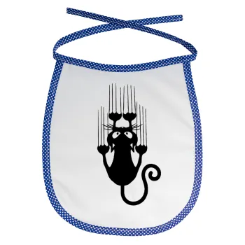 Cat scratching, Σαλιάρα μωρού αλέκιαστη με κορδόνι Μπλε