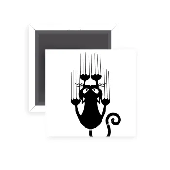 Cat scratching, Μαγνητάκι ψυγείου τετράγωνο διάστασης 5x5cm