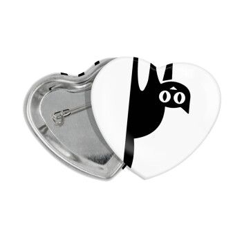 Cat upside down, Κονκάρδα παραμάνα καρδιά (57x52mm)