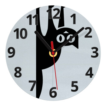 Cat upside down, Ρολόι τοίχου γυάλινο (20cm)