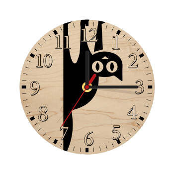 Cat upside down, Ρολόι τοίχου ξύλινο plywood (20cm)