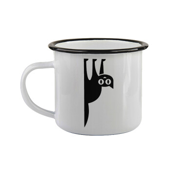 Cat upside down, Κούπα εμαγιέ με μαύρο χείλος 360ml