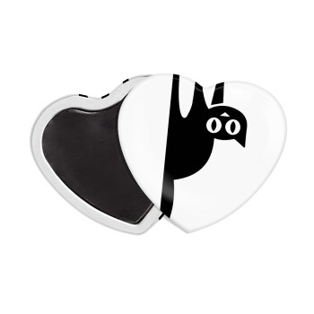 Cat upside down, Μαγνητάκι καρδιά (57x52mm)