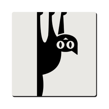 Cat upside down, Τετράγωνο μαγνητάκι ξύλινο 6x6cm