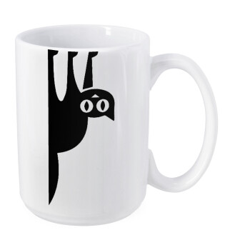 Cat upside down, Κούπα Mega, κεραμική, 450ml