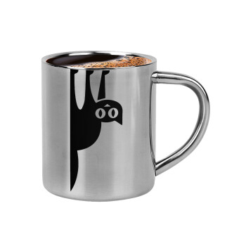 Cat upside down, Double-wall metal cup for espresso (220ml)