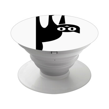 Cat upside down, Phone Holders Stand  White Hand-held Mobile Phone Holder