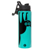 Metallic water bottle with safety lid, 850ml aluminum