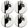 SET of 4 round wooden coasters (9cm)