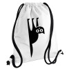 Backpack pouch GYMBAG white, with pocket (40x48cm) & thick cords