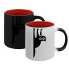 Κούπα Μαγική εσωτερικό κόκκινο, κεραμική, 330ml που αλλάζει χρώμα με το ζεστό ρόφημα