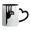 Mug heart black handle, ceramic, 330ml