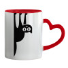 Mug heart red handle, ceramic, 330ml