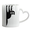 Mug heart handle, ceramic, 330ml