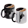 Color changing magic Mug, ceramic, 330ml when adding hot liquid inside, the black colour desappears (1 pcs)