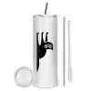 Tumbler stainless steel 600ml, with metal straw & cleaning brush