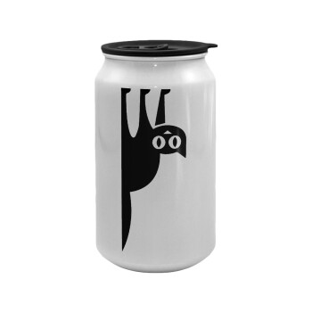 Cat upside down, Κούπα ταξιδιού μεταλλική με καπάκι (tin-can) 500ml