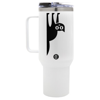 Cat upside down, Mega Stainless steel Tumbler with lid, double wall 1,2L