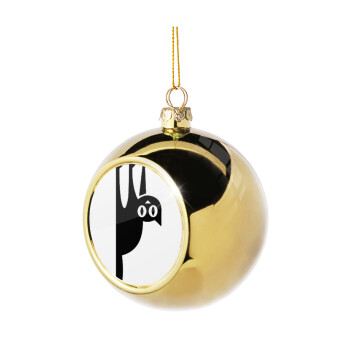 Cat upside down, Χριστουγεννιάτικη μπάλα δένδρου Χρυσή 8cm